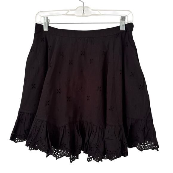 NWT Madewell Eyelet Mini Skirt Black Size 4 in Cotton Voile - Picture 5 of 11
